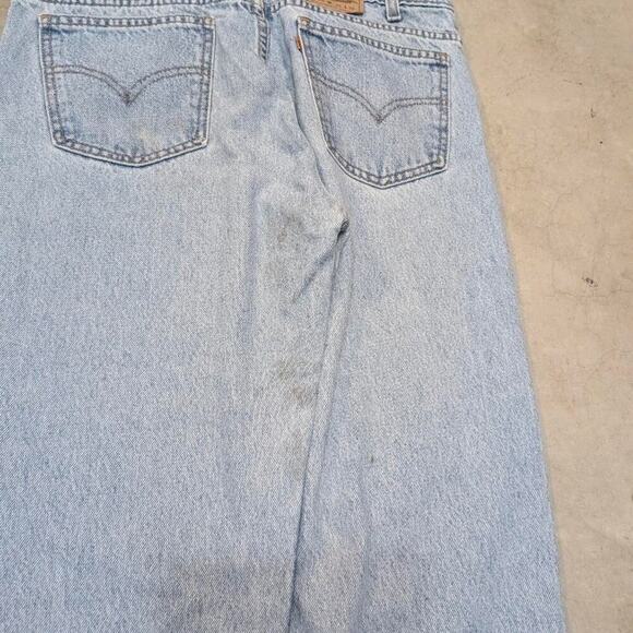 VTG 90s Levis 505 Orange Tab Mens 33x36 (32x35) Stains Denim Washed - Picture 2 of 8